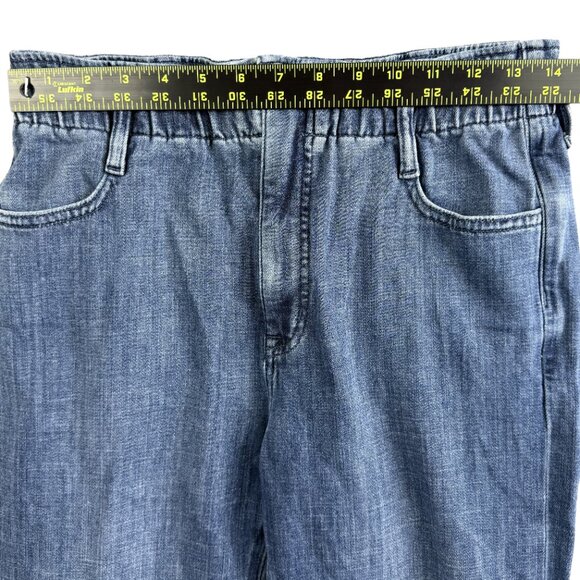 J.Crew Women’s Light Wash Denim Wide Leg Pants Pull‑On Elastic Waist Size 27 - Picture 11 of 11